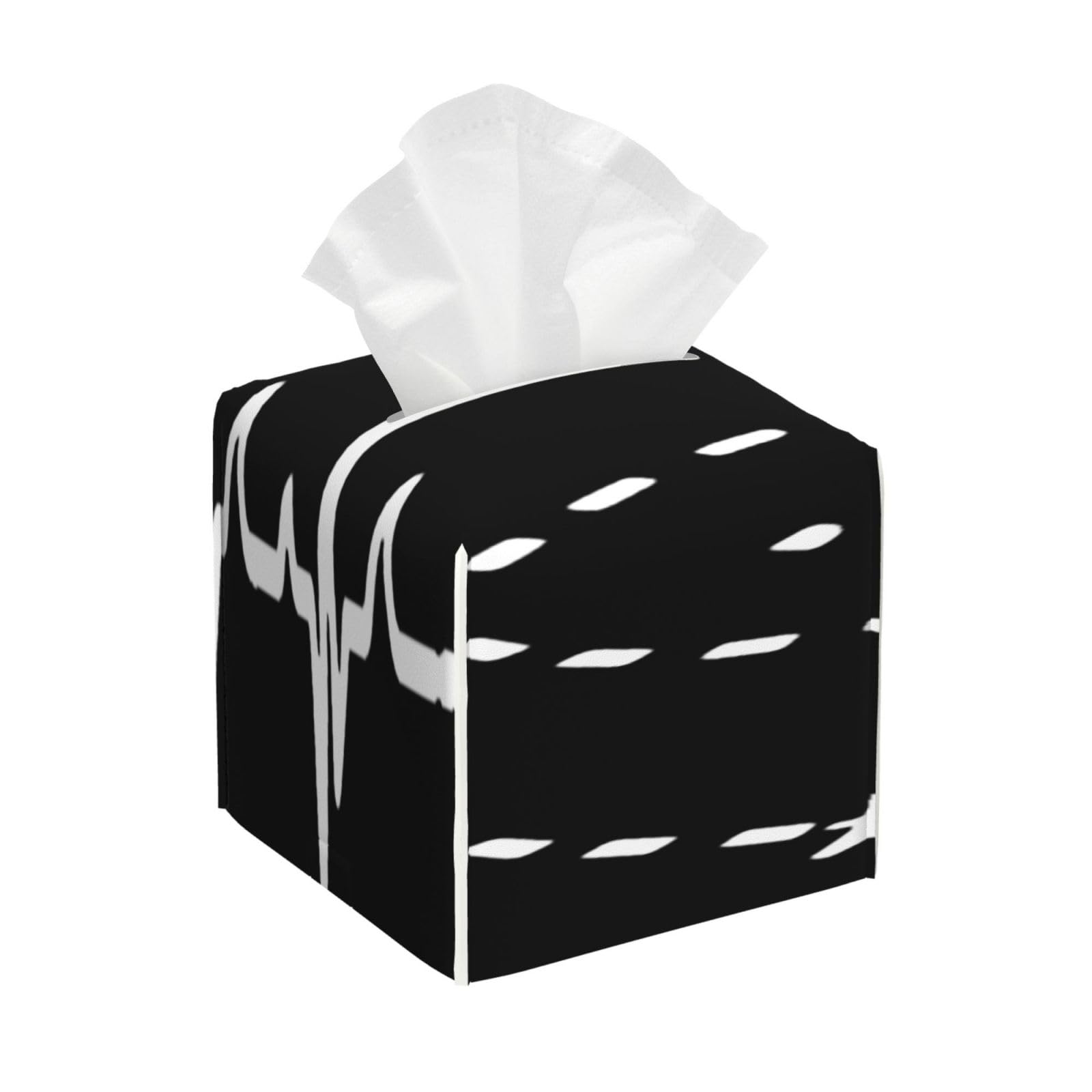 Airplane Pilot Heartbeat Square Tissue Box Cover with Modern and Stylish Bottom Tissue Box Storage Space