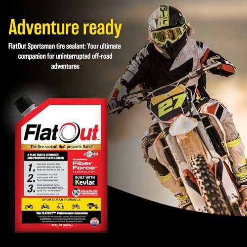 image for FlatOut Tire Sealant Sportsman Formula - Prevent Flat Tires, Seal Leak