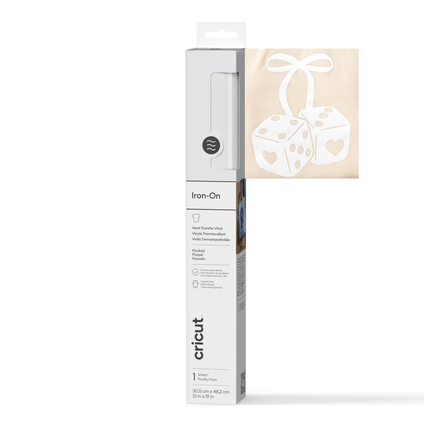 Cricut 2011789 Kadife Dokulu Iron On 30.5Cmx48.3Cm Beyaz
