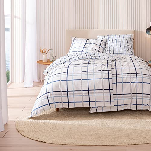 MTOnlinehandel Bettwäsche Karomuster 220x240 cm kariert Flanell Maritime...