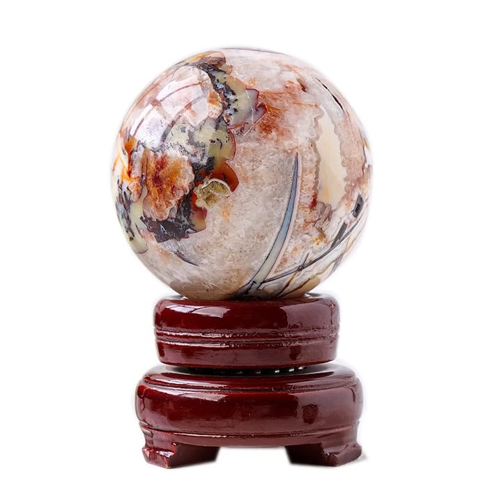 Cristal agate naturelle de soie 60mm en boule de cristal et pierre de quartz brute de maison
