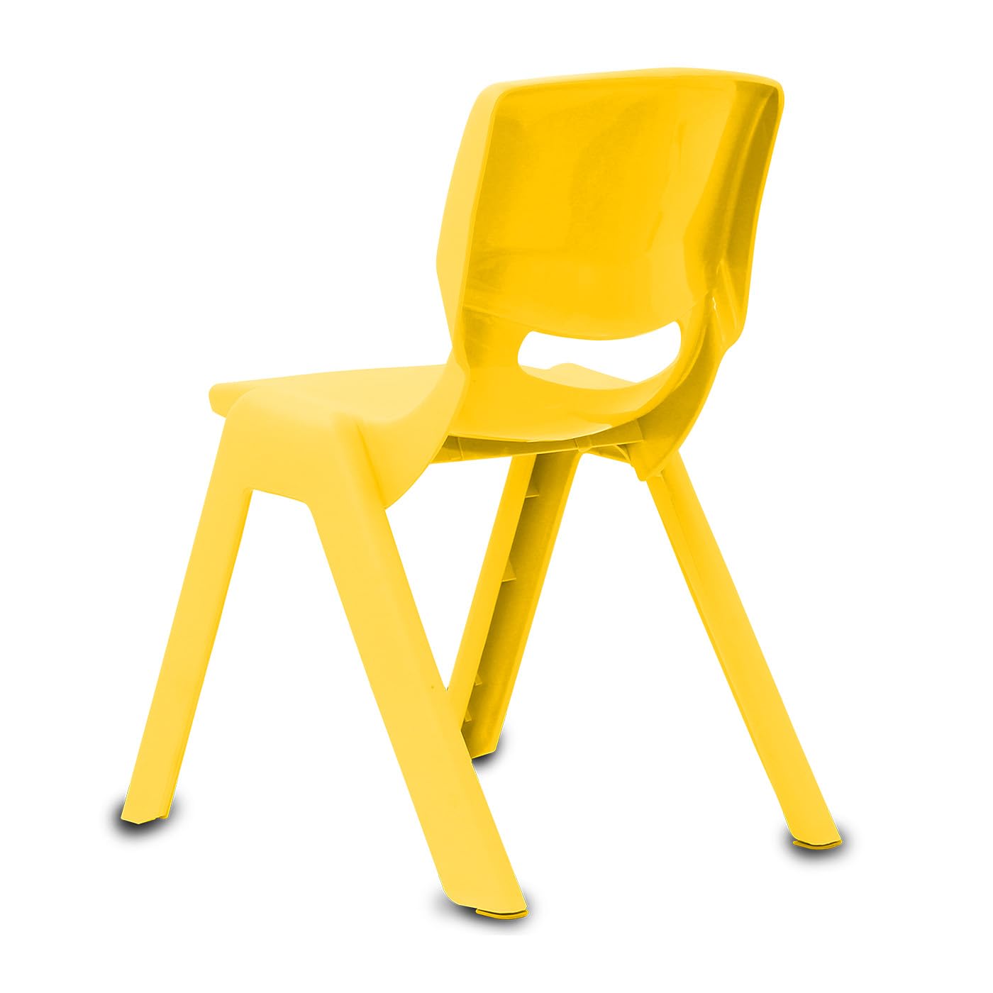 JAMARA 460580 Kinderstuhl Smiley - bis 100 KG belastbar, Kinderstuhl Indoor-/Outdoor geeignet, Schreibtischstuhl Kinder Stuhl, Kinder Gartenstuhl, Stapelbar, Kippsicher, Gelb
