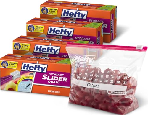 Hefty Calendar Slider Storage Bags, Quart Size, 4pk, 40ct (160 Total) - image 1