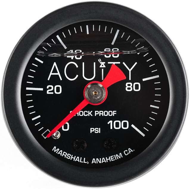0-100 PSI Fuel Pressure Gauge in Satin Black