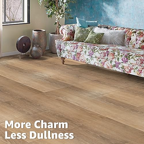 Image of Art3d 30-Pack Peel and Stick Vinyl Floor Planks, 12 inch x 12 inch, Light Brown Ash