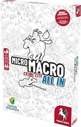 Pegasus/Spielwiese 59062G MicroMacro: Crime City 3 – All In (Edition Spielwiese), Schwarz-weiß-metropole