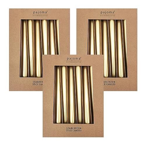 Stabkerzen 30er-Set | Metalic - Gold | Höhe 25 cm ø 2,2 cm |...