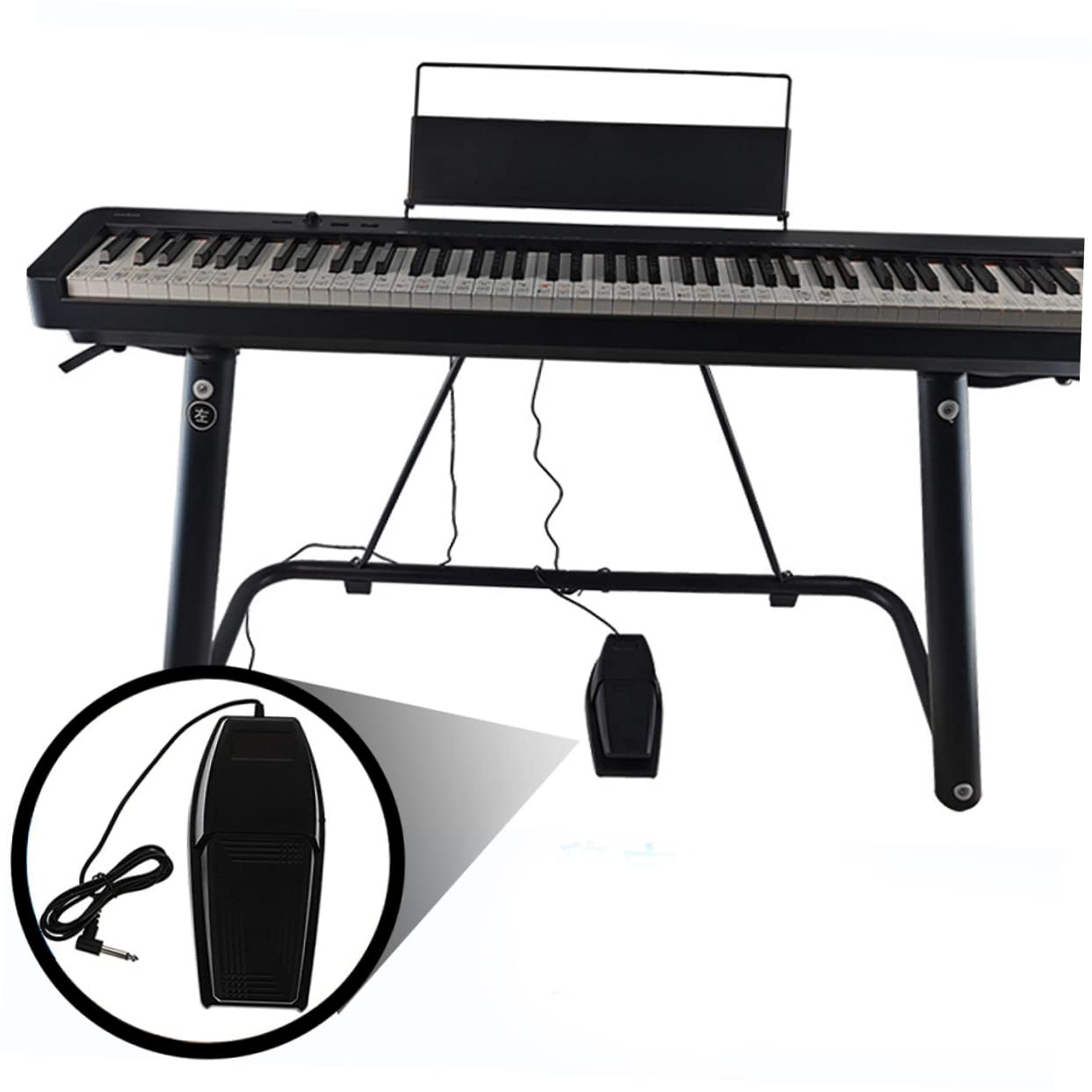 Pédale de Sustain pour Piano Noir en Caoutchouc Abs Portable