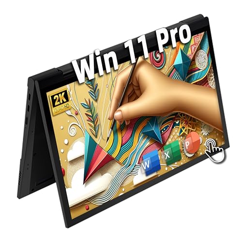 Ordenador portátil convertible 2 en 1, pantalla táctil FHD IPS, N95 de 12ª Gen, 16 GB RAM LPDDR5, M.2 SSD, Win 11 Pro, teclado retroiluminado, pantalla 360°, Type-C, ultraligero (16 GB DDR5 | 460 GB