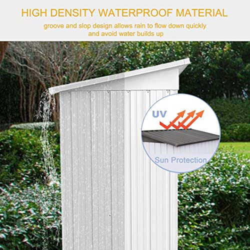 6 X 4 Ft Outdoor Metal Storage Shed, Small Shed, Galvanized Metal Garden Shed With Lockable Double Doors, Tool Storage Shed For Patio Lawn Backyard Trash Cans,Bike Shed, Coffee #TOP4