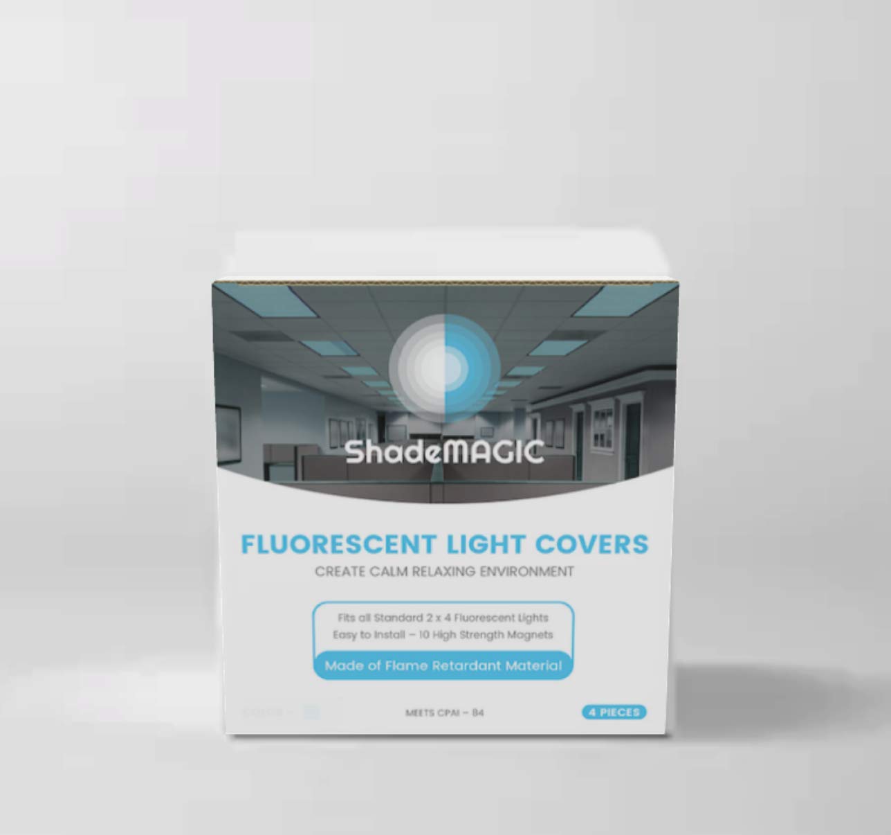 ShadeMAGIC Fluorescent Light Covers for Classroom or Office Light