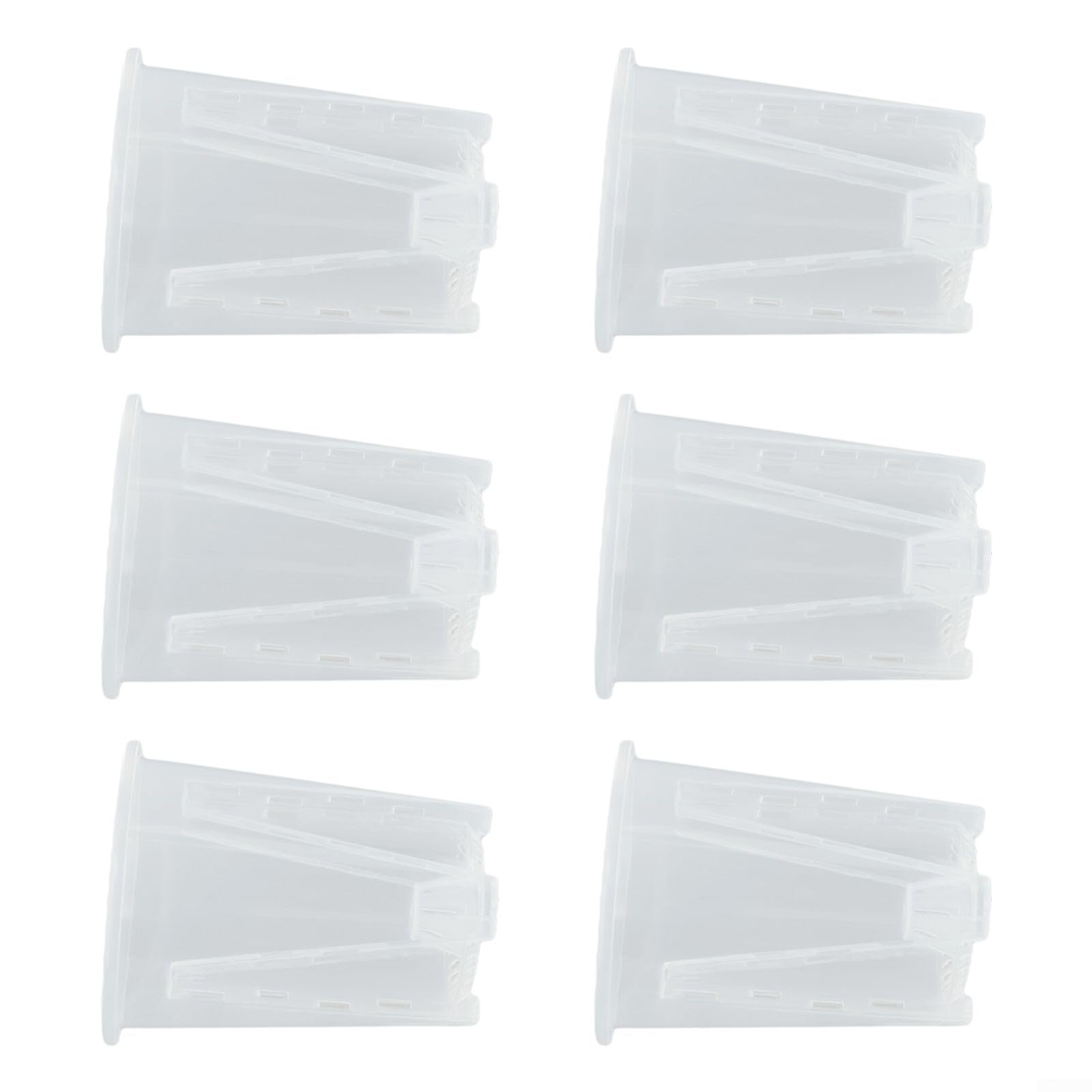 Macetas de plástico transparente para mejorar el crecimiento de las plantas, varios tamaños, diseño transpirable (12 cm/6 piezas)