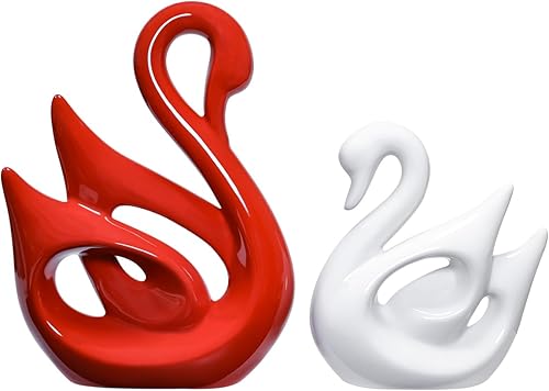 ECYC Originality - Decoración para el hogar, decoración de mesa, adorno de animales, artes y manualidades amantes de los cisnes