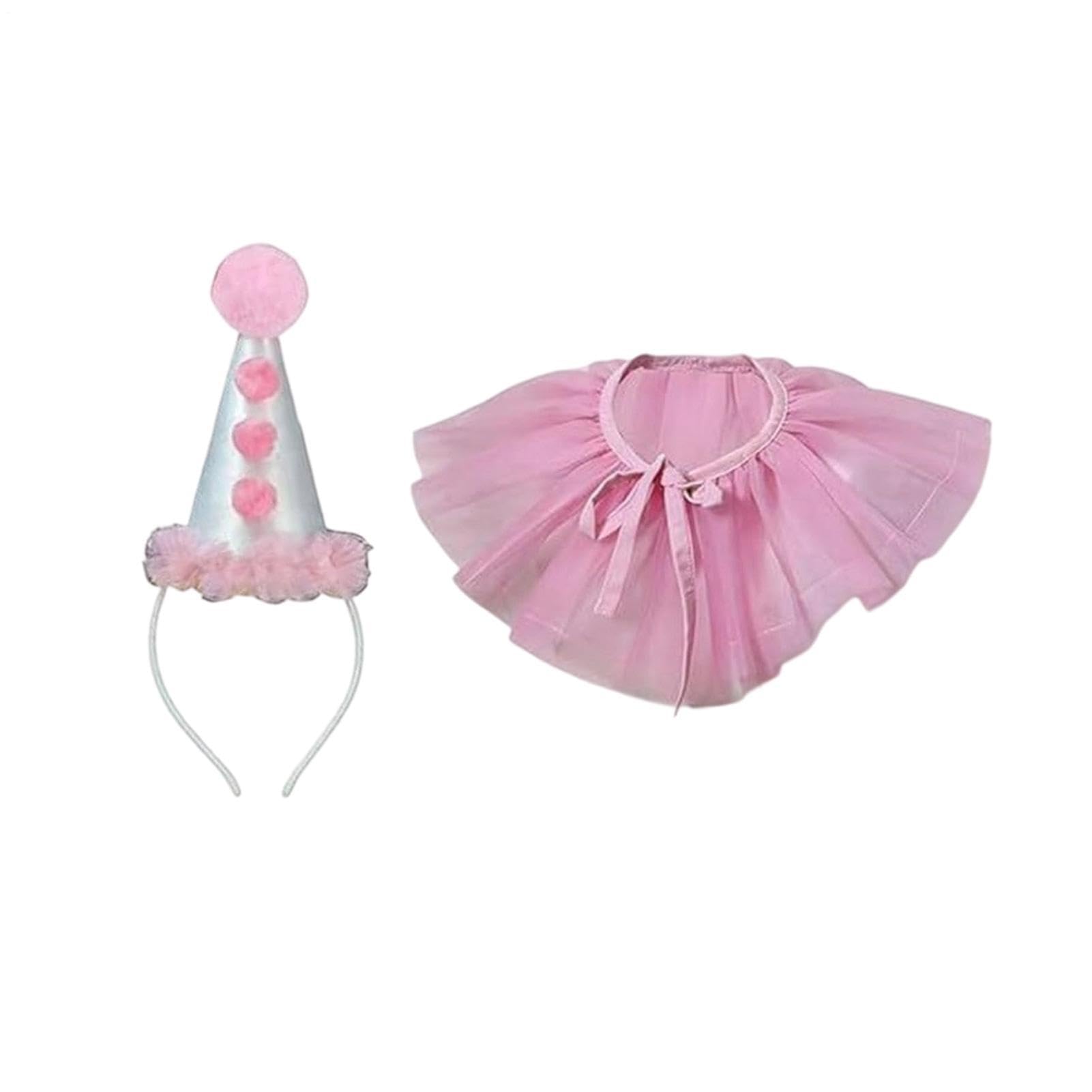 Clown Headband Cuffs Set, Ruffle Collar Hairband, Cosplay Accessory Kit