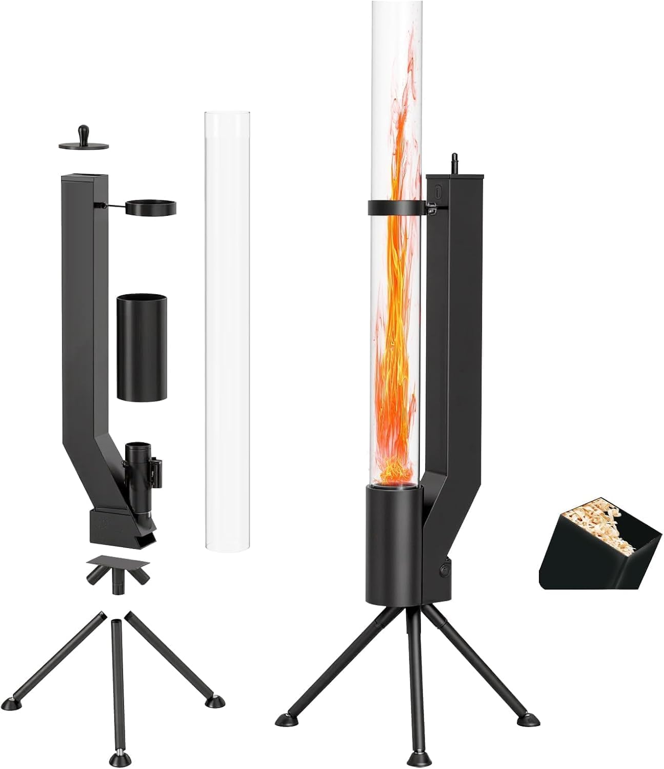 Amazon.co.jp: NODIBRO 58インチ ロケットストーブ 大型 ペレット