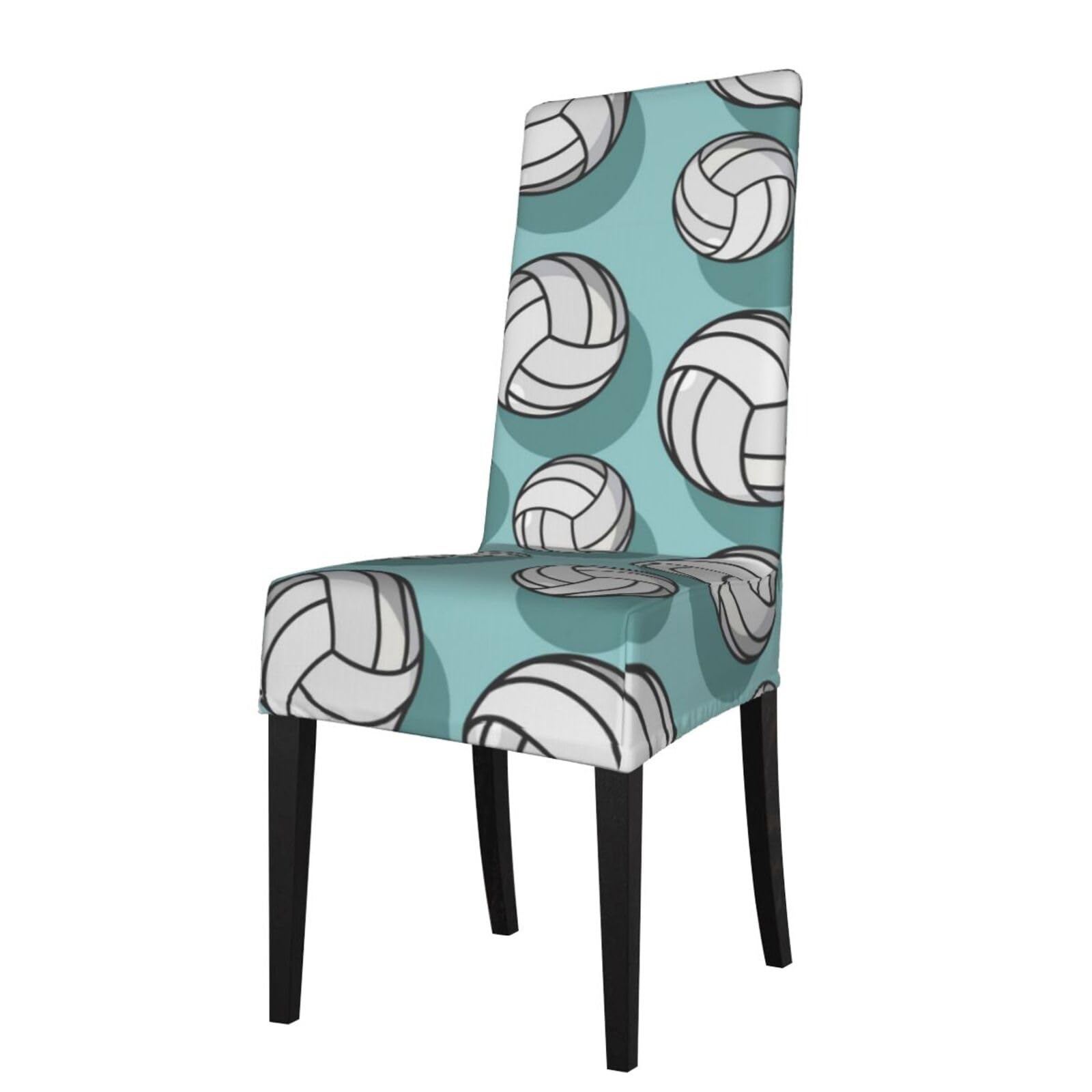 LKYMOH Volleyball Sport Pattern Mint Green, Chair Covers Stretch Chair Slipcovers for Dining Room, for Party Pet Protection Universal Fit Soft Polyester