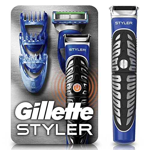 Gillette Styler Barbeador Eletrico 3 Em 1, Barbeia, Apara e Faz o cotorno da Barba, Barbeador Corporal, 1 Kit