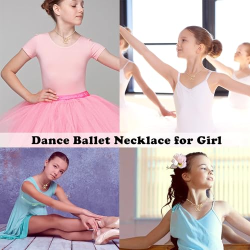 Dainty Initial Ballerina Necklace Letter Heart Ballet Necklaces Dance Lovers Gifts for Her Recital Daughter Niece2