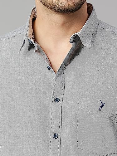 Image of Thomas Scott Men Premium Slim Fit Solid Cotton Twill Full Sleeve Shirt