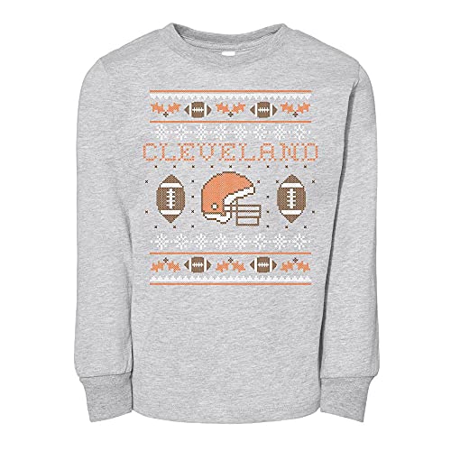 Christmas Cleveland Ugly Christmas Sweater Toddler Kids Long Sleeve T-Shirt