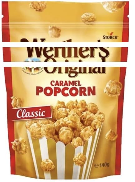 Popcorn Classic - Pop-corn Germany Original - Popcorn croustillant enrobé de caramel à la crème, avec couverture au caramel crémeux - Compatible avec...