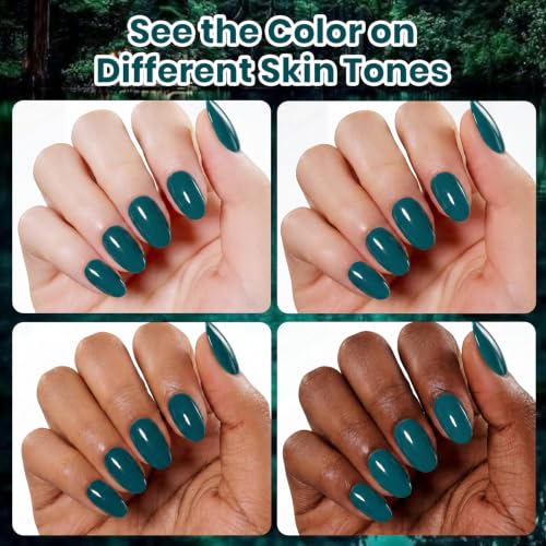 Image of Beetles Dark Teal Gel Polish, Soak Off UV LED Deep Teal Gel Nail Polish | Fall Nails Collection, Color-Matched Bottle Design, Soak Off UV LED, Long-Lasting Nails Art for Home DIY & Holiday