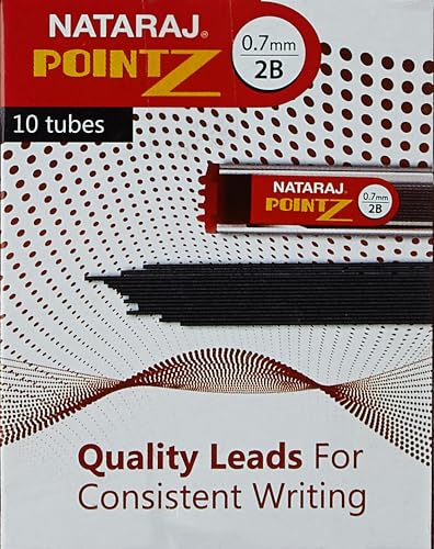 Image of NATARAJ Lead Pointz 0.7mm 2BH Refill for Mechanical Pencils, Smooth Dark Lead, Break Resistant, Comfortable Grip for Writing, Everyday Writing Activities (Pack of 10)