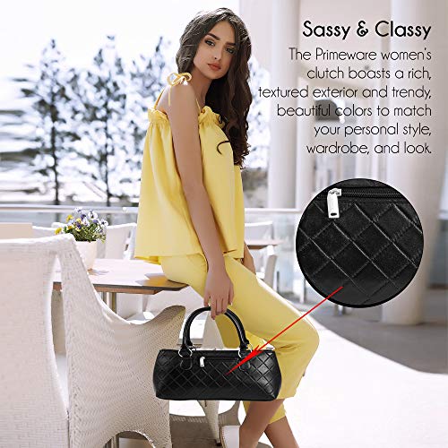 Primeware Wine Clutch Bag (Thermal Insulated) Trendy Women’s Carry Tote | Holds Red & White 750mL Bottles | Trendy Fashion | Incl. Portable Waiter-Style Corkscrew