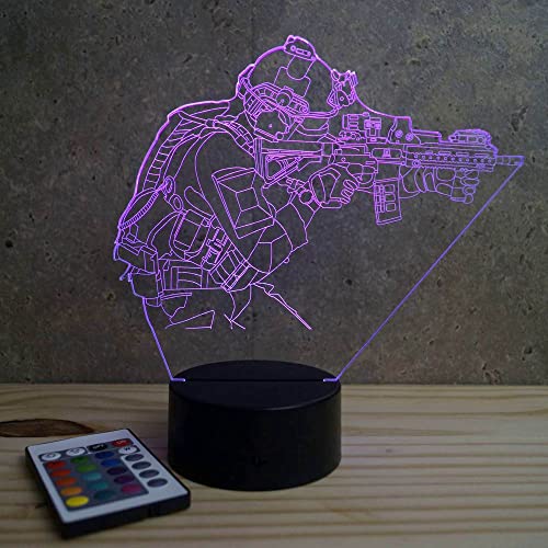 Cadeau personnalisé Lampe 3D Commando veilleuse fabriquée en France