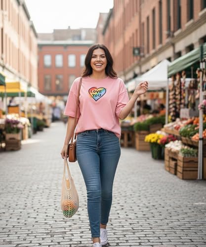 Image of SHODOX Women's Cotton Blend Oversized Drop Shoulder Printed T-Shirt | Soft, Breathable & Light Weight | Loose Fit Stylish Top for Girls with Premium Graphic Print