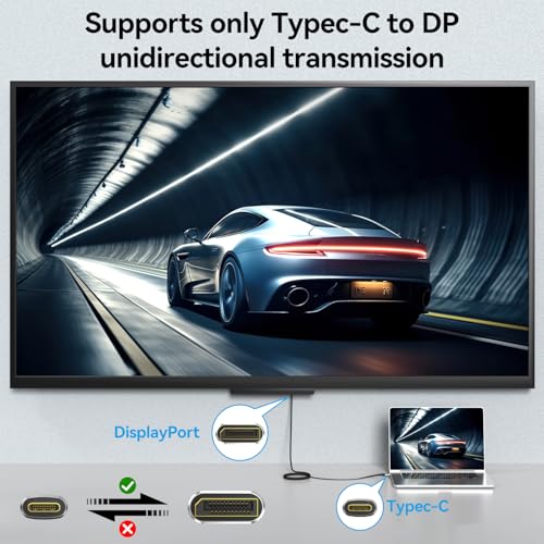 Angusplay 16K USB-C DisplayPort 変換ケーブル 1M 8K 40Gbps Thunderbolt 4/3 Type-C DisplayPort2.1 ディスプレーポートケーブル iPhone 16/15 MacBook Pro iPad Mac Mini Surface Go XPS Chromebook Galaxy S24 他対応 ブラック