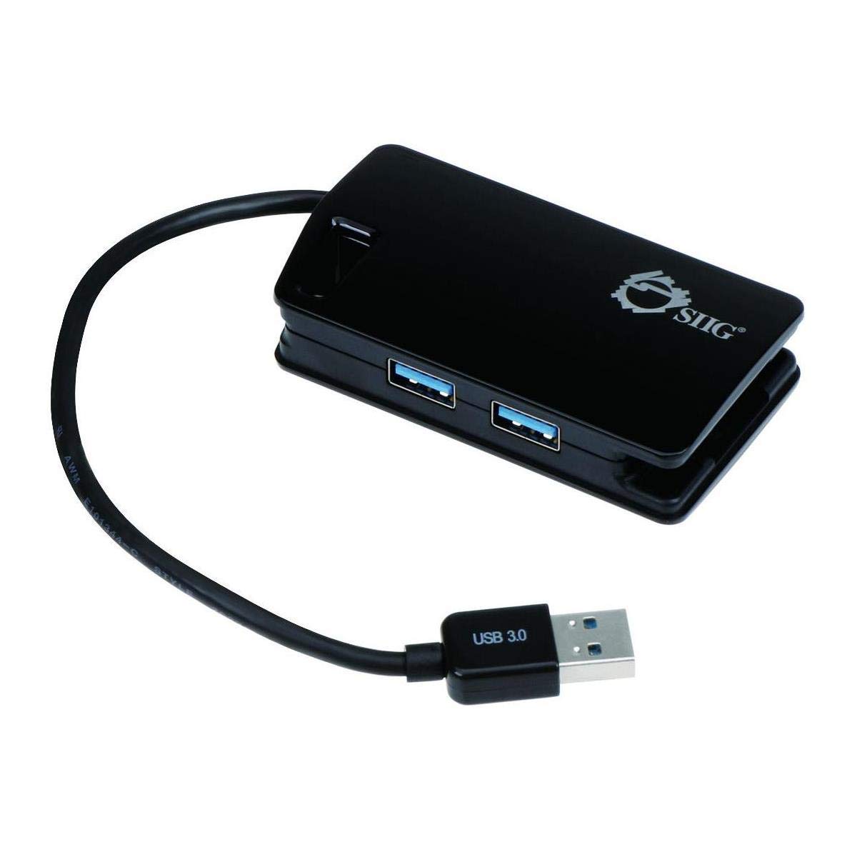 SIIG JU-H30812-S1 Super Speed USB 3.0 4,Port Hub, 4 Ports, Black