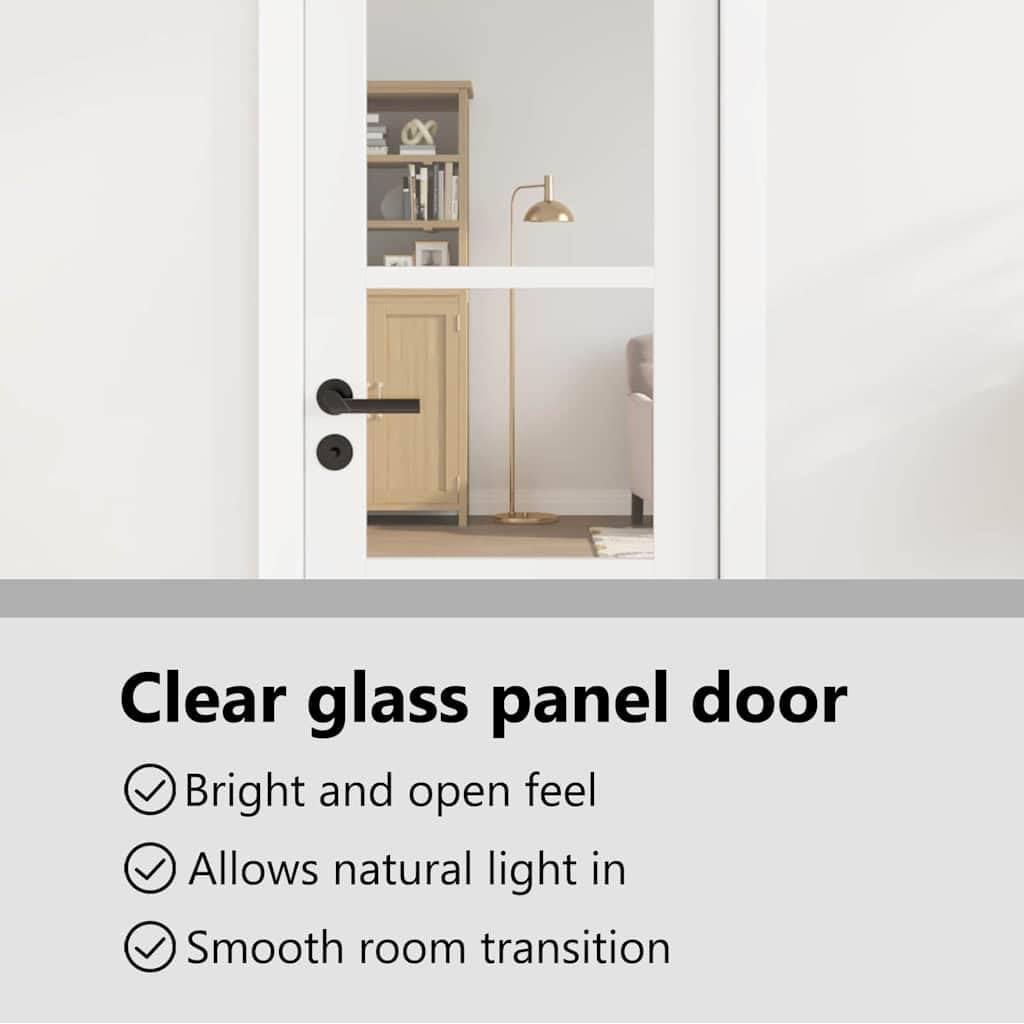 vidaXL Porte intérieure ORKDAL Blanc préparé 61 x 198,5 cm, Porte d'entrée élégante, cloison moderne, design lisse pour la maison, barrière pratique