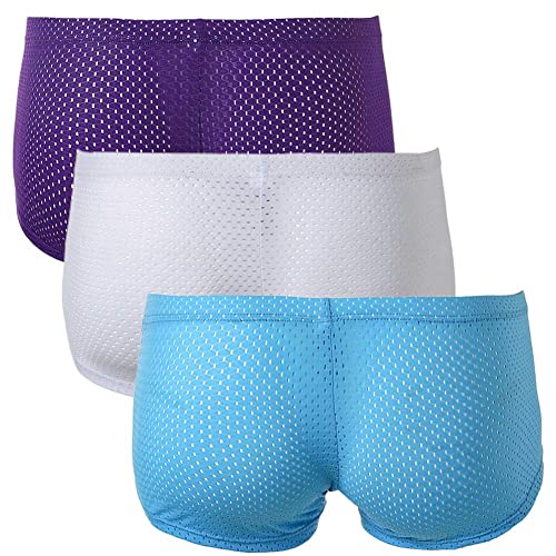 Naturemore Men's Sexy Mesh Underwear Boxer Shorts Low Waist See-Through Sheer Swim Trunks Swimwear2