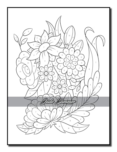 Color by Number Flowers: An Adult Coloring Book with Fun, Easy, and Relaxing Coloring Pages (Color by Number Coloring Books) - Image 52