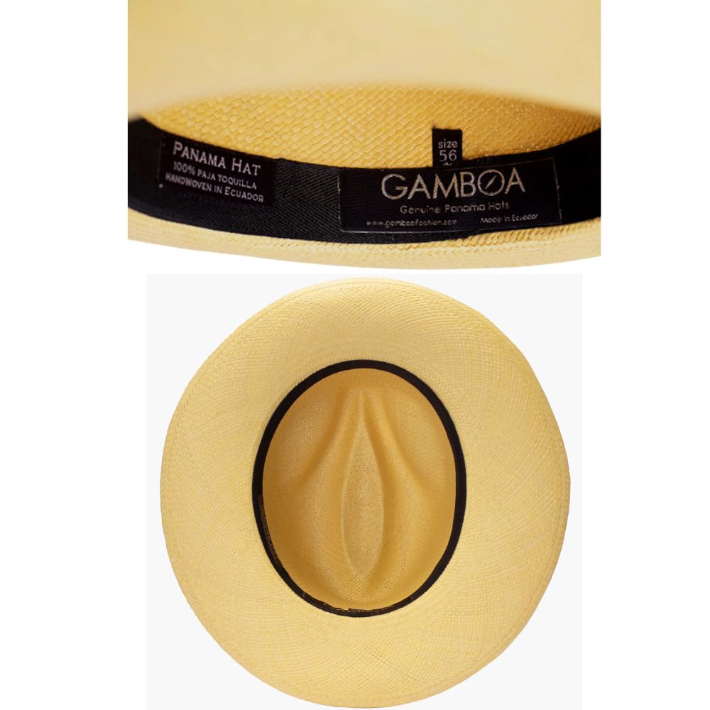 Gamboa Sombrero Panama Hombre y Mujer de Paja Toquilla Original de Ecuador Verano Fedora Playa