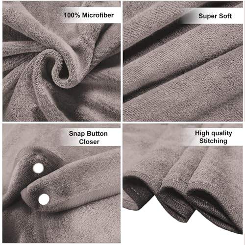 Image of Sassoon Venir Microfiber Bath Wrap Towel with Slippers for Women (Pack of 1) - Sandstone Color