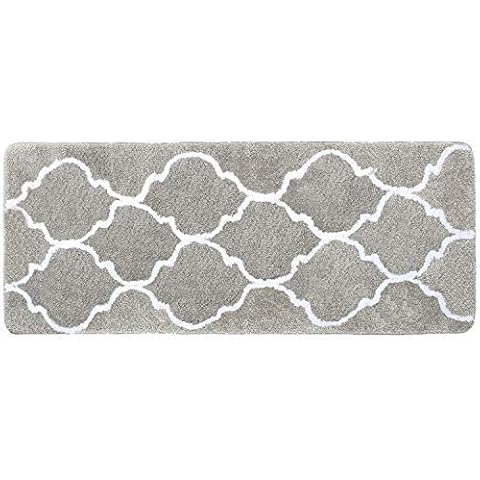 Lonior Bathroom Mats Extra Long Bath Mat Non Slip Large Bath Rug Super Absorbent Bathroom Rug Machine Washable Sofa Microfiber Carpet Rug for Bathroom 120X45cm Grey Cover