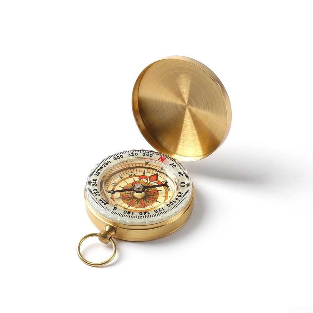 para brújula Vintage Cobre para dial Giratorio 360 Grados para