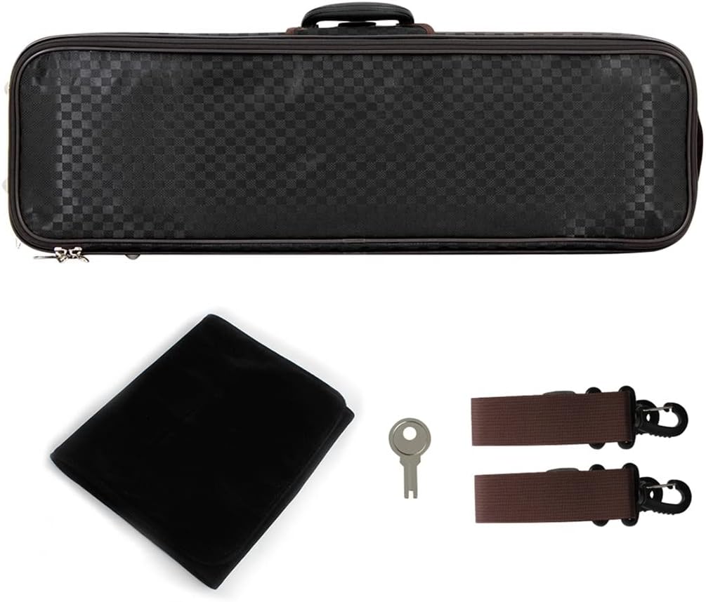 4/4 Violin Case Storage Bag Flannel Square Case Violin Case String Instrument Accessories Built-in Hygrometer