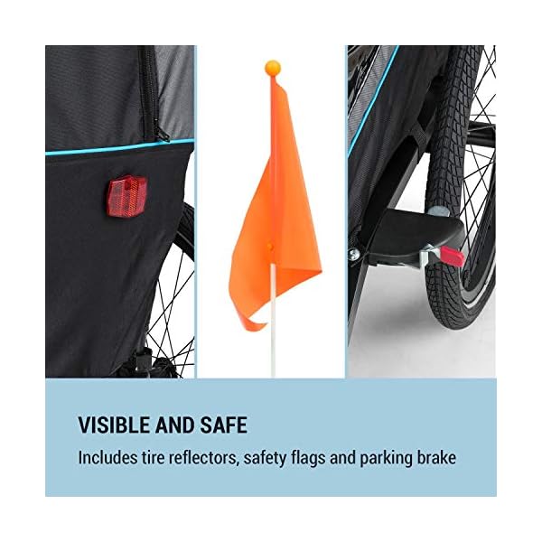 Klarfit Kiddy King Fahrradanhänger für Kinder, Lastenanhänger Fahrrad, 2-Sitzer max. 40 kg, 2-in-1, nutzbar als Jogger… – Bild 6