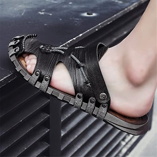Classic Men's Sandals Outdoor Walking Shoes Comfortable Strap Upper Men's Slippers Soft Light(D,43 Code)4