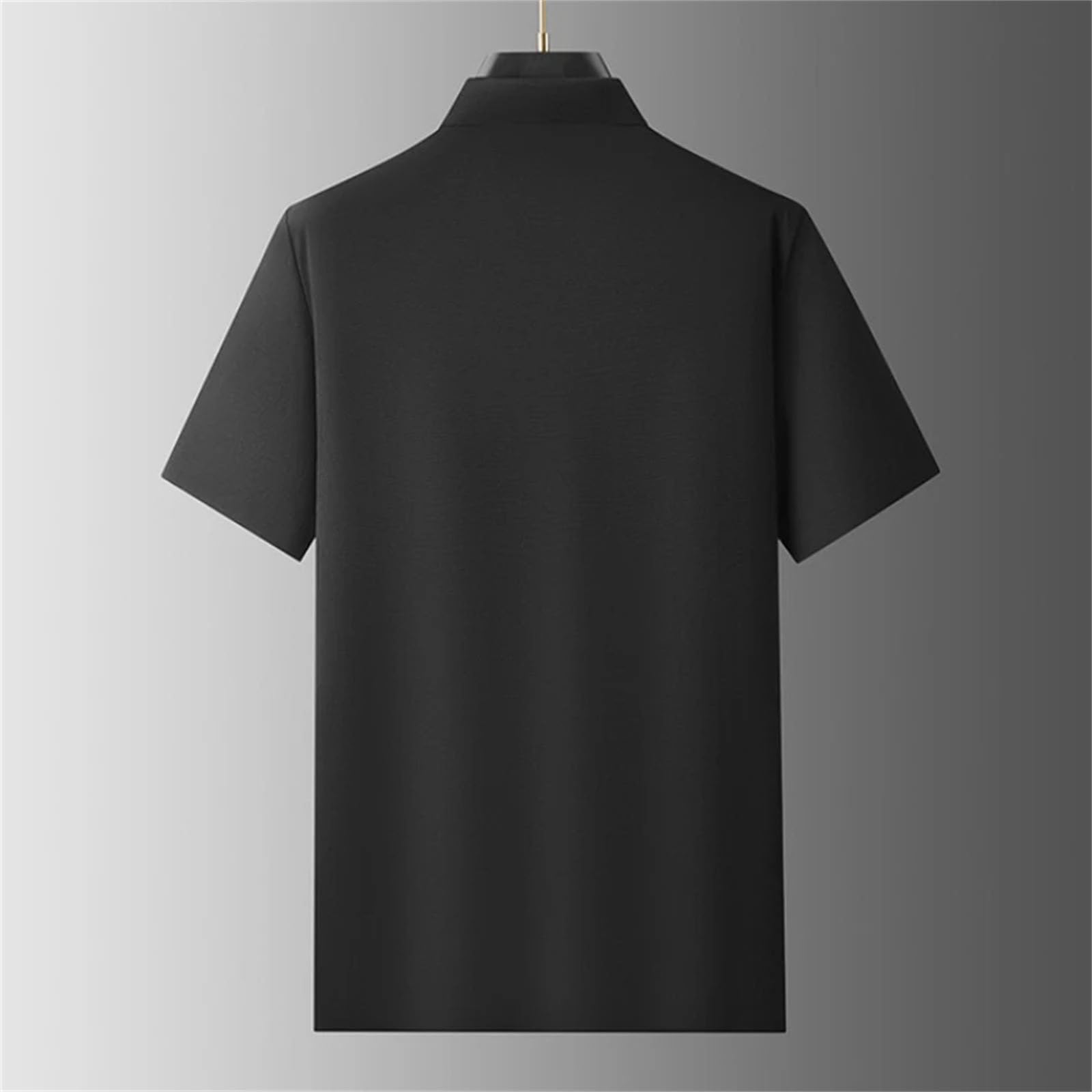 Polo de algodón clásico para hombre, color negro y azul cielo, cuello abotonado, bolsillo en el pecho, tops sin cierre