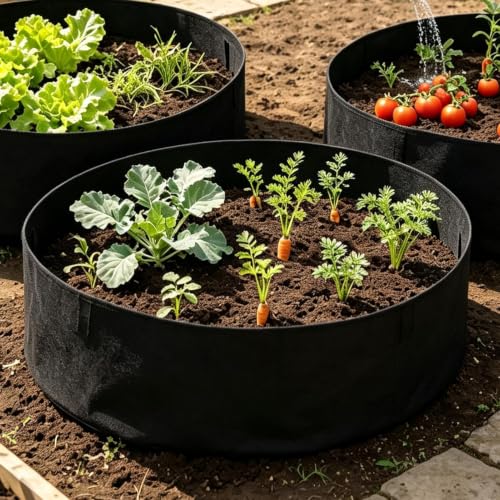 Bolsas de cultivo extra grandes de tejido no tejido resistente para plantas de raíz profunda 8