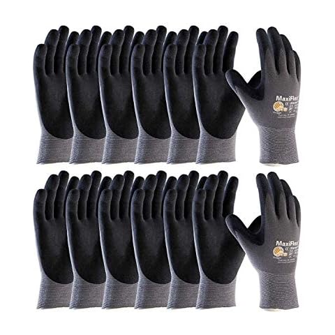 MaxiFlex 34-874 Ultimate - Nylon Micro-Foam Nitrile Grip Gloves - Black/Gray - X-Large - 12 Pairs (Dozen) Cover