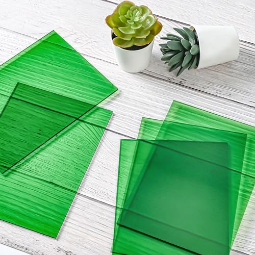 Image of Lesnlok Green Acrylic Sheets 1 /8 inch Thick 3mm 2 Pack 8 x 10 Clear Plexiglass Sheets,for Sign,Craft,Painting,Laser Cutting,DIY Display Projects (8 inchx 10 inch, Green, 2)