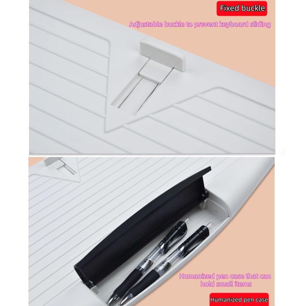 Ergonomische Tastaturablage unter dem Schreibtisch mit schwenkbarer Mausplattform, verstellbare ausziehbare Tastaturaufbewahrung, langlebiges ABS-Material, schwarz, platzsparende Lösung für Home