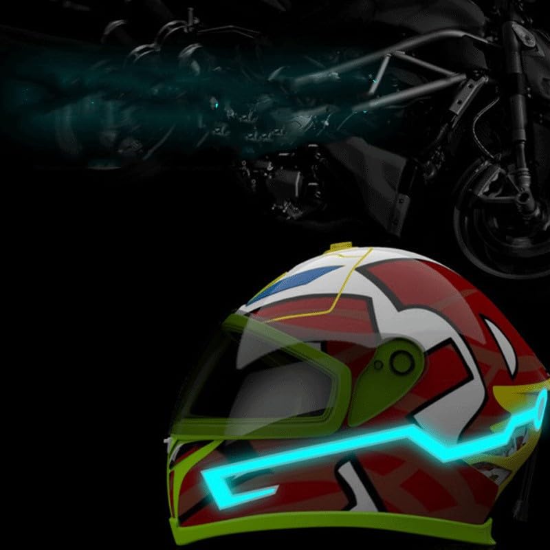 Image of You Glow Girl Helmet EL Light Bar, LED Motorcycle Helmet Light Strip, Night Riding Signal, 3 Modes, Easy Install, Ice Blue