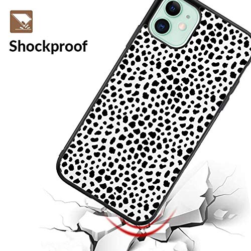 Black White Dalmatian Print Case Compatible With Iphone 12 12 Pro , Cute Cow Pattern Case,Custom Thin Protective Phone Cases With Soft Tpu Tempered Mirror Material For Women Girls (Dalmatian) #TOP2