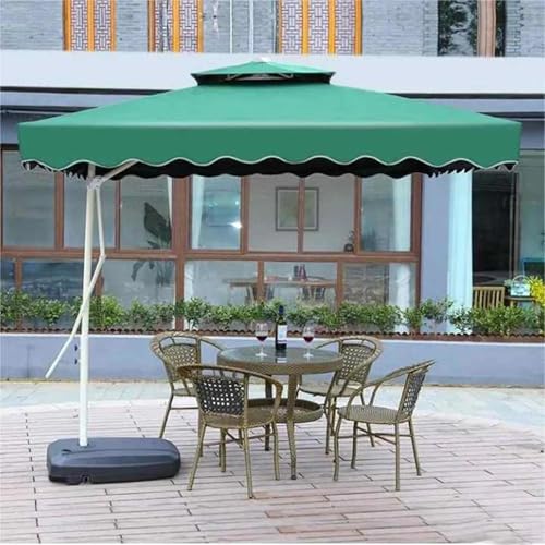 Image of THESHELTERS Side Pole Square (250x250cm) Outdoor Garden Umbrella with Movable 60KG Water Base Stand for Patio, Terrace, Cafe and Balcony | Waterproof Big Size Outdoor Umbrella